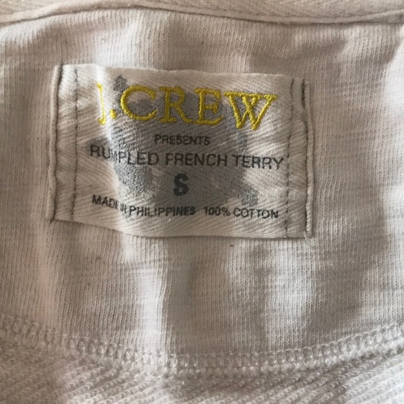 J crew French Terry cotton button-up hoodie sweatshirt in oatmeal, size S EUC - Picture 4 of 4